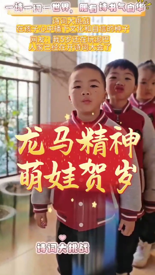 龙马精神,萌娃贺岁:《诗词大挑战》一诗一词一世界,腹有诗书气自华