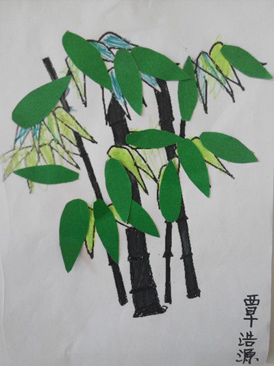 幼儿园竹子卡纸作品